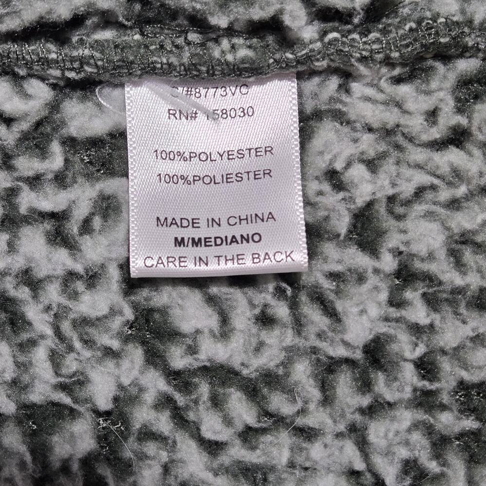 Love Tree Faux Fur Teddy Bear Hooded Vest Womens MED Olive Green Open Front Boho - Picture 7 of 8